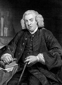 Drawing of Samuel Johnson.