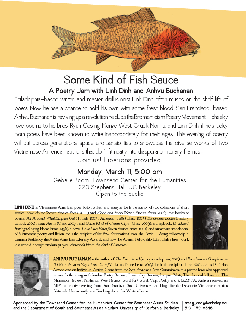 Poster for the Some Kind of Fish Sauce event, featuring the image of a fish.