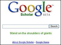 Image of the website, Google Scholar.