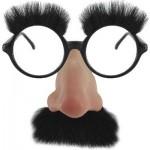 Image of a toy plastic disguise, featuring a false nose and glasses.