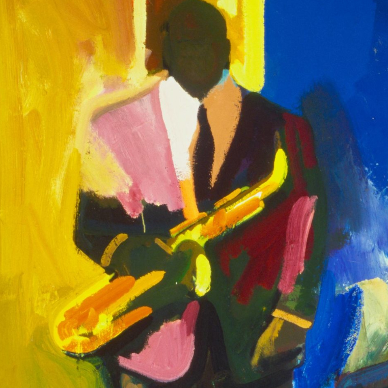 Two Musicians (Detail), James Weeks, 1960, SFMoMA