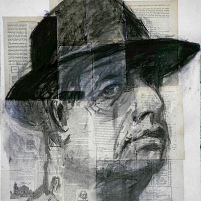 William Kentridge Self-Portait on Newspaper