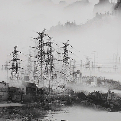 "Phantom Landscape III," leaf one, by Yang Yongliang, Shanghai, 2007; permission of the artist and Trustees of the British Museum