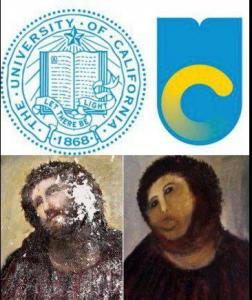 An image comparing the redesign of the old Berkeley seal to a redesign of a famous classical painting.
