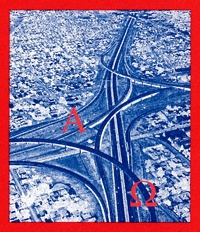 Overhead photo of a large network of freeways.
