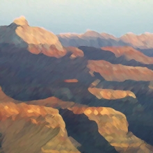 Image of a photo-like computer drawing of mountains.