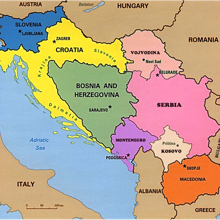 Yugoslav Component Areas Map