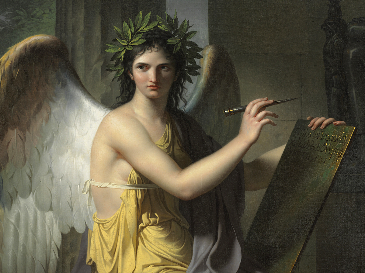 Clio, Muse of History, Painting (detail) by Charles Meynier, 1800, Cleveland Museum of Art