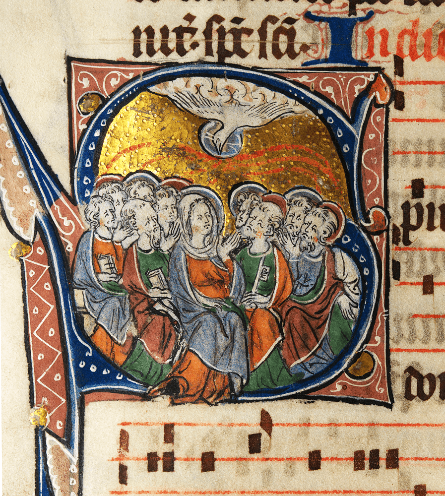 Illuminated Letter, Medieval Manuscript (Detail)