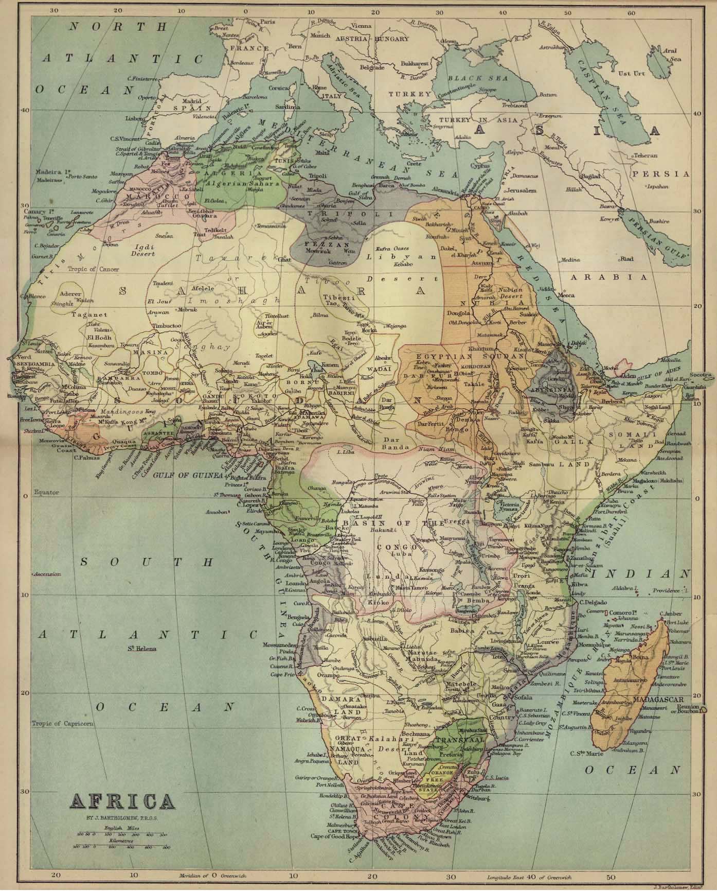 Map of Africa 1885