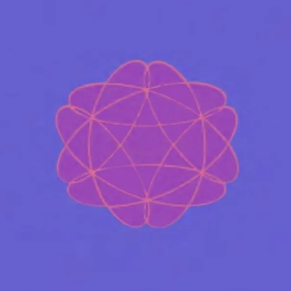 Process Philosophy Abstract Hexagonal Cell-Like Structure on Periwinkle Background